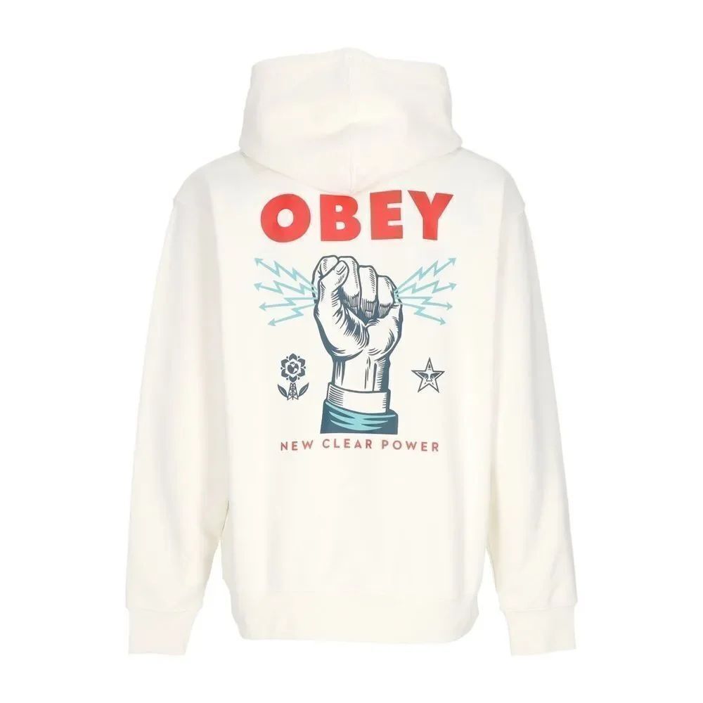 Obey MEN'S LIGHTWEIGHT HOODED SWEATSHIRT NEW CLEAR POWER HOODIE FLEECE Sz Small